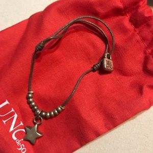 Uno De 50 leather and silver bracelet